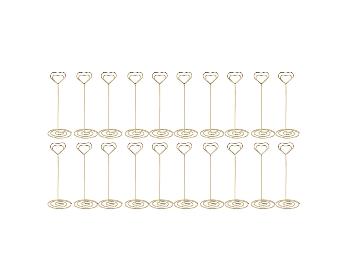 20 Piezas Portanúmeros De Mesa De Hierro Decorativos Para Boda Fiesta Cumpleaños 12cm Oro