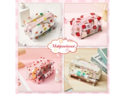 Juego de 4 bolsas transparentes, estuche escolar, neceser transparente, neceser portátil para maquillaje y viajes Tommy01