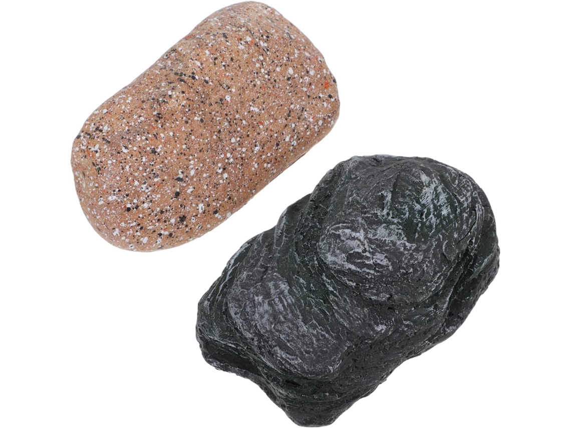 Caja Para Llaves Con Efecto Piedra, 2 Unidades, 11x6x4 Cm, Plástico, Para Guardar Llaves En Exteriores O En El Jardín.
