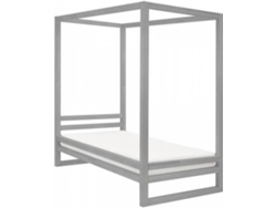 Cama BENLEMI Baldee (Gris - Madera - Compatible con colchón: 90x200 cm)