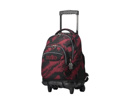 Trolley Escolar TOTTO Renglones Negro/Rojo (35x52x23 cm - 35L)