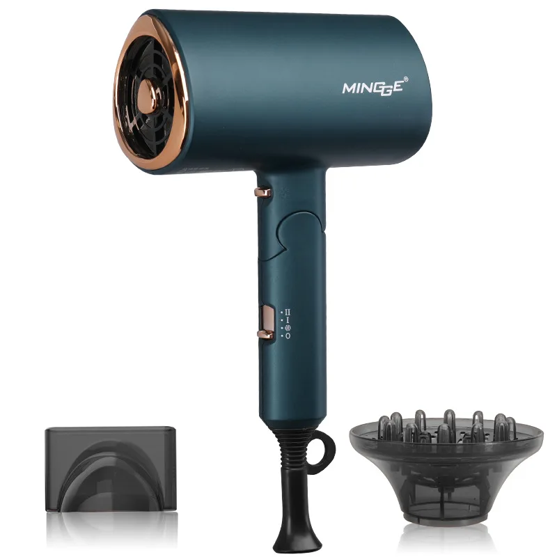 Secador De Pelo Plegable (verde Mamba) De 1800 W, Con Luz Azul, Iones Negativos Y Funcionamiento Ultrasilencioso.