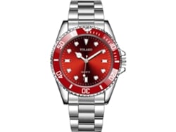 Reloj De Hombre Con Esfera Roja (acero Inoxidable - Plata)*