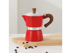 Cafetera italiana de aluminio de una sola válvula de 300 ml, color rojo Eifson