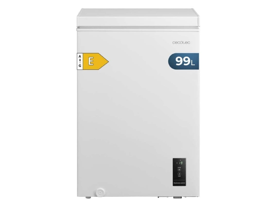 Congelador horizontal Cecotec Bolero Coolmarket de 99 L, arcón de 99 L, blanco, con cesta y asas, control electrónico LED, Ultracontact D-cool, doble función, Po