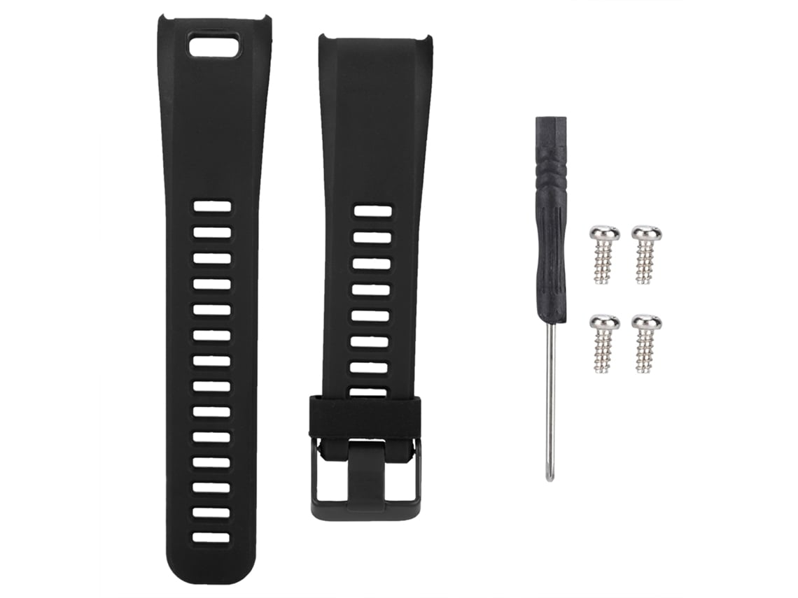 Cinta De Pulso De Silicone Para Garmin Vivosmart Hr Ajustável Para Relógio Inteligente Preta