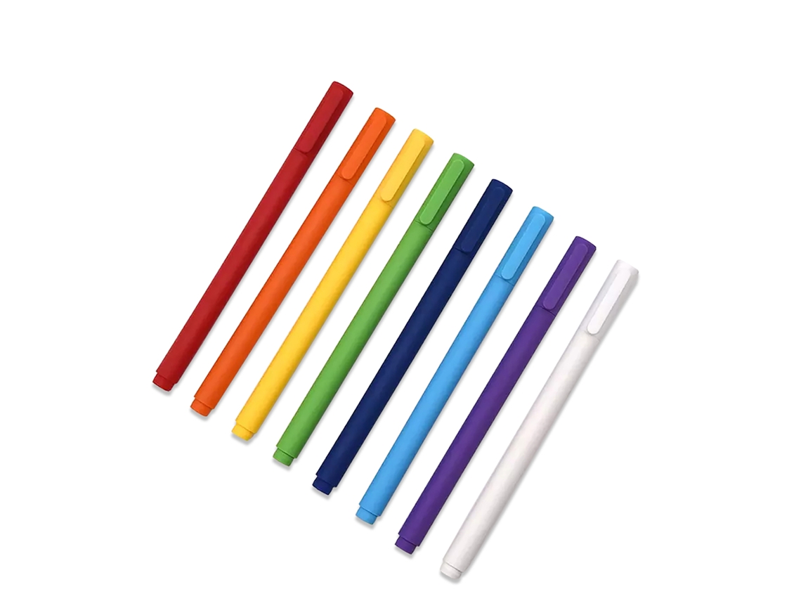 Bolígrafos de gel Xiaomi, 8 unidades por caja, tinta negra de 0,5 mm, secado rápido, escritura fluida, útiles para la oficina, la escuela y el hogar.