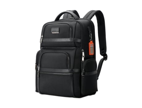 Mochila para ordenador Mochila para hombre Mochila de nailon impermeable con puerto de carga USB-negro