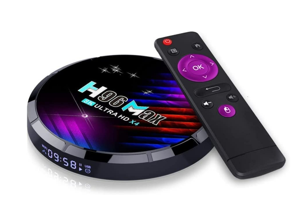 TV Box H96 Max con Android 11.0 S905x4, 4 GB de RAM, 64 GB de ROM, compatible con AV1, 6K, 3D, 1080p, Wi-Fi 2.4/5.0 GHz, Bluetooth 4.0, Ethernet 10/100 m, HDMI 2.0, H.265, Yizhood (negro)