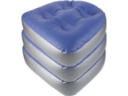 Juego De 3 Cojines De Baño Inflables Con Ventosas, Pvc Azul, Asiento Ergonómico Para Adultos.