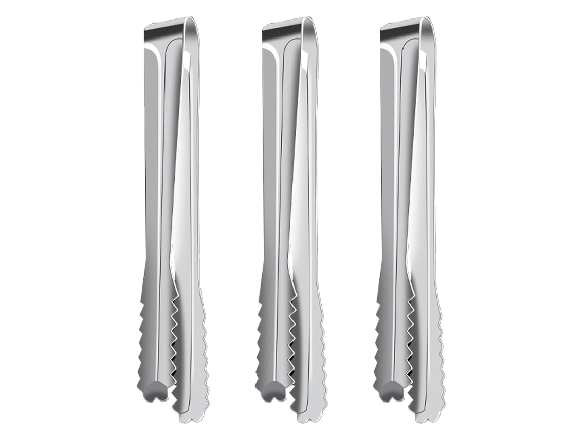 MEOIRUERY 3 Piezas de Pinzas para Hielo, Pinzas de Servicio, Pinzas para Bar, en Acero Inoxidable 304, para Bar, Cocina y Restaurante