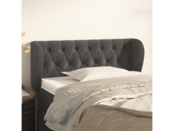 Cabecero De Terciopelo Gris Oscuro 103x23x78/88 Cm