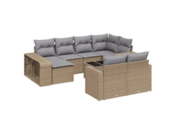 Maison Exclusive - Set De Sofás De Jardín 11pzas Con Cojines Ratán Sintético Beige