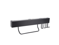 Porta Cuchillos De Acero Inoxidable 304 Negro Pared 40cm 6 Ganchos