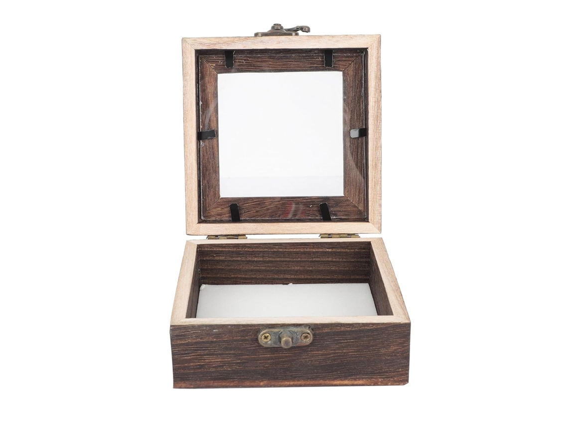 Madera Vintage Diseño Transparente Exhibición Lepidópteros Almacenamiento Delicado Joyas Objetos Pequeños
