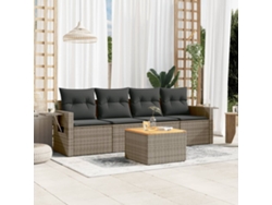 Juego De Sofás Jardín Con Cojines 5 Uds | Mueble De Jardín Ratán Sintético Gris