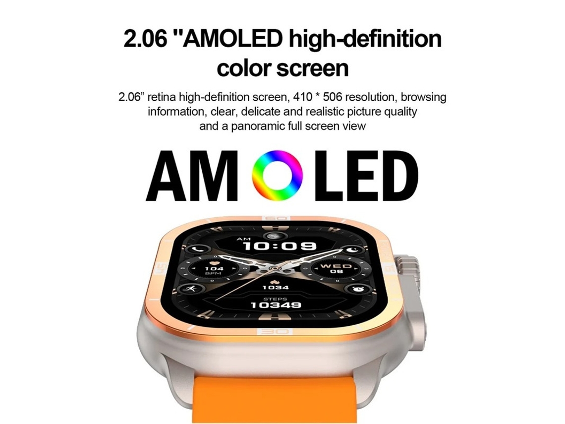 Reloj inteligente con llamadas Bluetooth, monitoreo de frecuencia cardíaca, notificaciones push, pantalla siempre activa, contador de pasos y seguimiento Yizhood