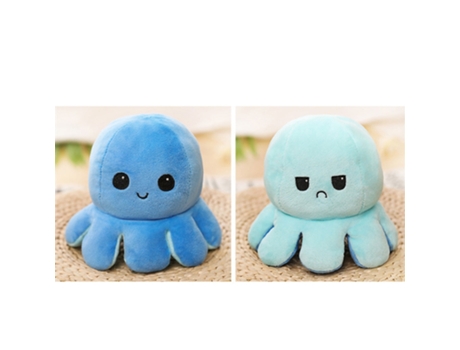 Lindo Muñeco de Pulpo Reversible de Simulación Suave, Muñeco de Peluche Abatible de Doble Cara D
