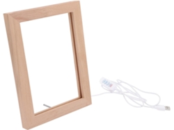 Marco De Fotos Led De Madera Ligero Y Duradero, Marco De Fotos Decorativo De Mesa Con Luz Incorporada Para Decoración.