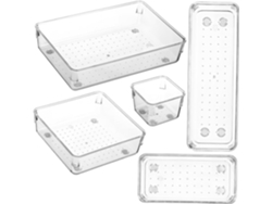 1 Juego De Organizadores De Cajones Transparentes Con Separadores Para Guardar Maquillaje.
