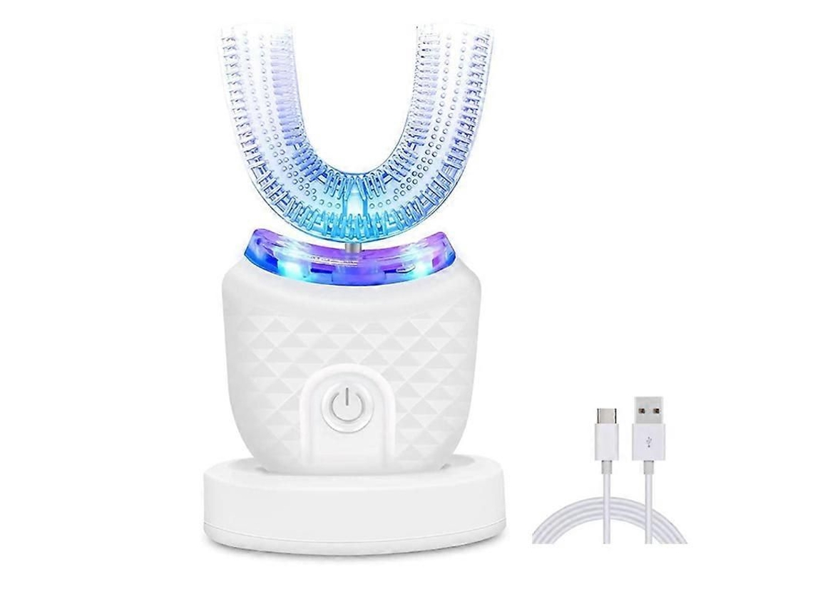 Escova De Dentes Elétrica Em Formato De U Com Fio Dental, Limpador Dental Clareador E Conjunto De Carregamento.