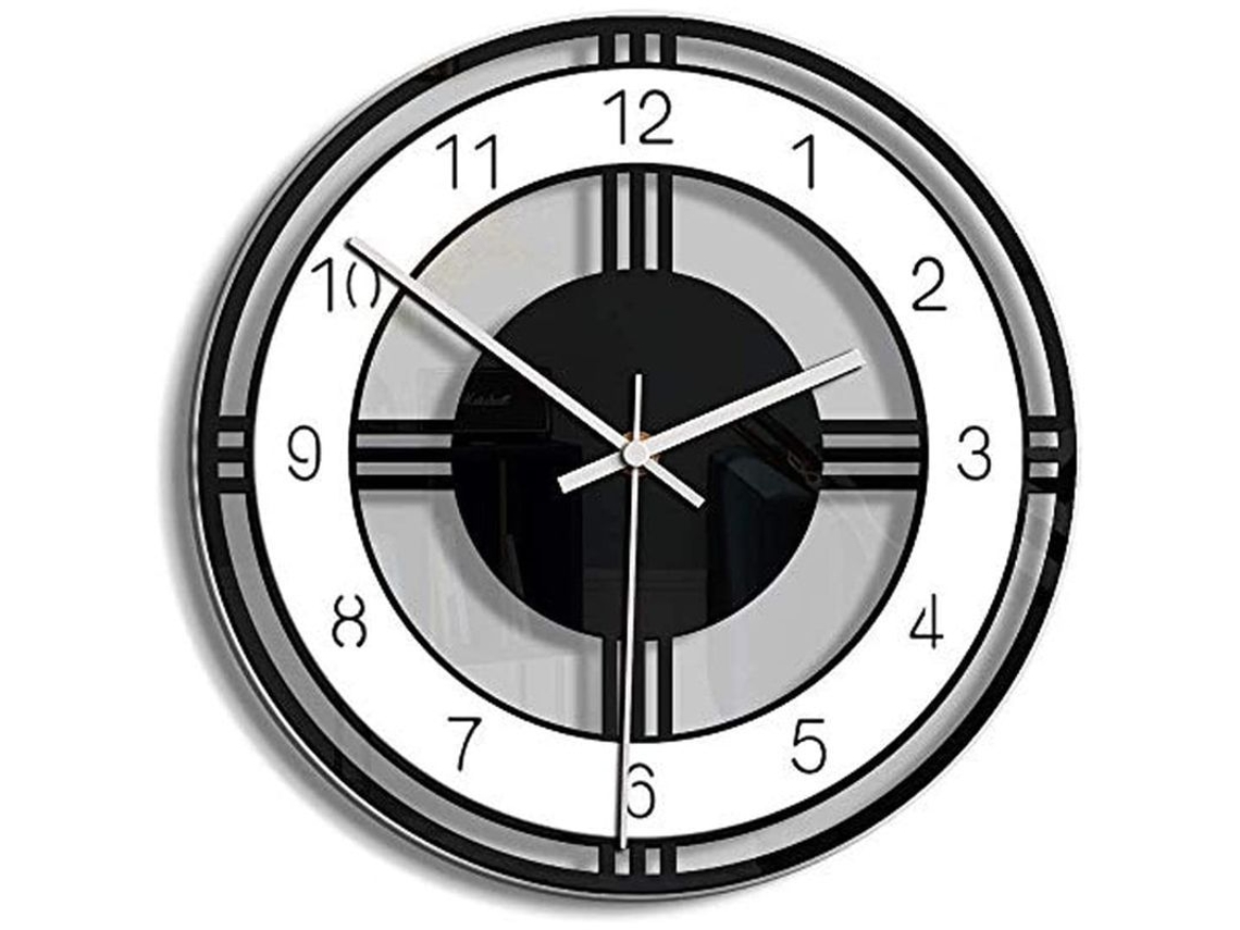 Reloj De Pared Silencioso, 28 Cm, Sin Tictac, Acrílico Redondo Irregular, Funciona Con Pilas.