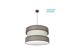 Lámpara colgante Home 3xe27 Marrón/Marrón Beige Regx60x60 Cm Fabrilamp