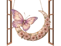 Atrapasueños - Mariposa 2d Para Decoración Del Hogar Atrapasueños De Luna Para Colgar En La Ventana Para Uso Interior Y