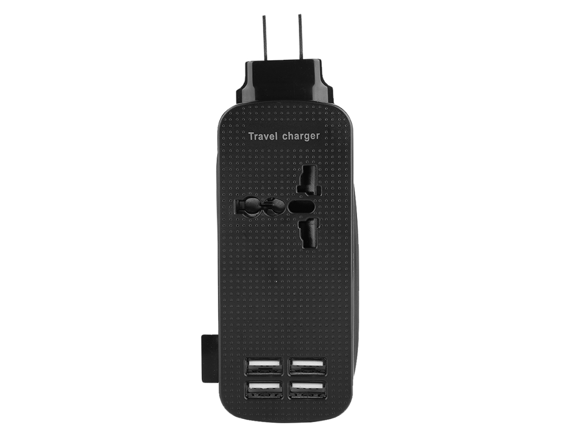 Cargador de viaje EOOCOO (4 salidas USB, amplio rango de voltaje 110-240V)