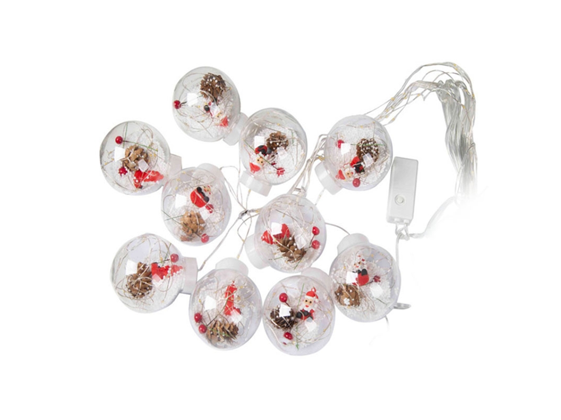 Guirnalda De Luces Led De Pvc Con Forma De Globo Estilo Papá Noel, Segura Para Navidad, Hogar, Cafetería Y Fiestas (3,3 Yardas).