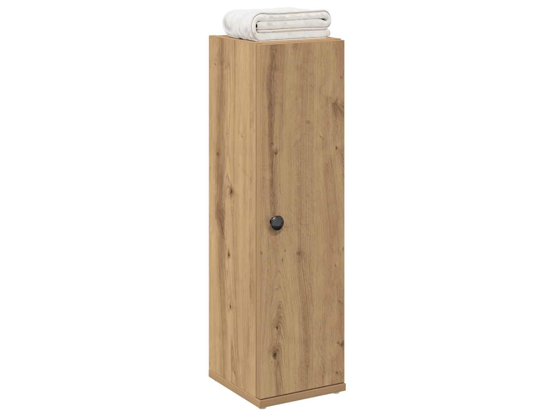 Armario de baño con portarrollos, roble artesanal.