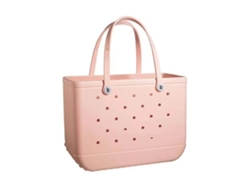 Elegante bolso de playa de EVA, bolso de mano para nadar, bolso de playa grande con agujeros para ir de compras, nadar y hacer picnic, rosa