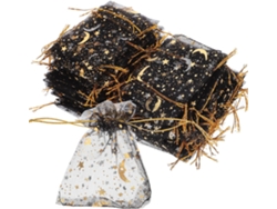 100 Bolsas Organza Negras Cordón Guardar Joyas Diseño Práctico Capacidad Fiestas Reuniones Gran