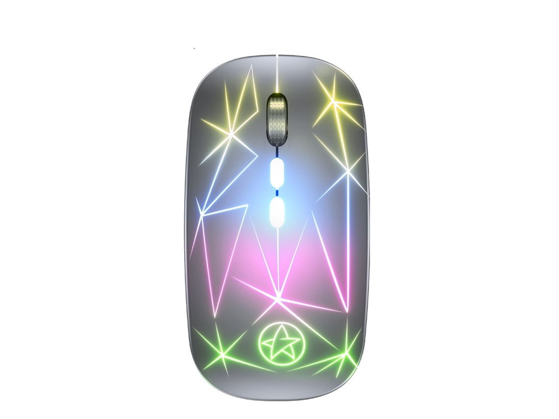 Ratón YIZHOOD A20 recargable RGB inalámbrico USB 2,4 Ghz ordenador Gamer retroiluminado con LED ratón silencioso para juegos para PC portátil gris