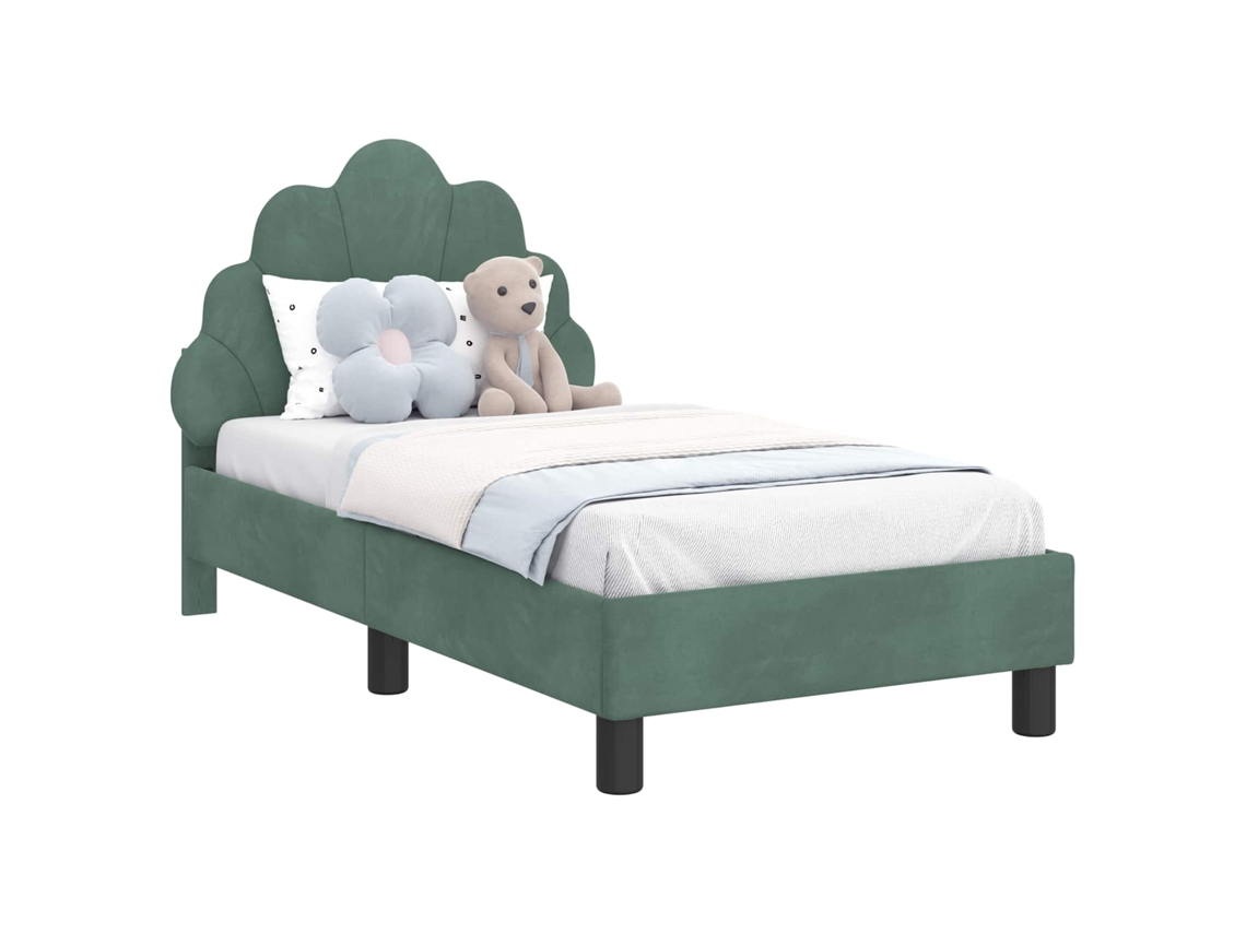 Maison Exclusive - Estructura De Cama Para Niños Pequeños Con Cabecera Verde Mar