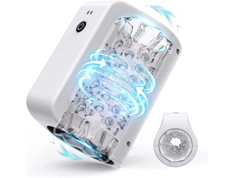 Masturbador masculino de doble canal de rotación automática (blanco) ENZONS