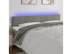 Cabecero Con Led De Terciopelo Gris Claro 160x5x78/88 Cm