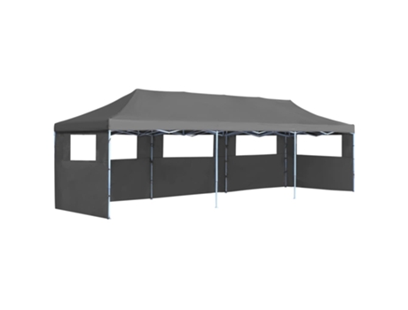 MAISON EXCLUSIVE Carpa plegable Pop-up con 5 paredes laterales 3x9 m gris