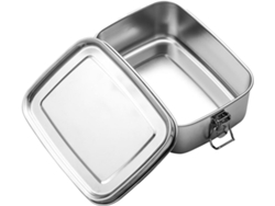 Recipiente rectangular de acero inoxidable con capacidad de 1200 ml, hermético, portátil y con doble cierre | Ideal para Slowmoose