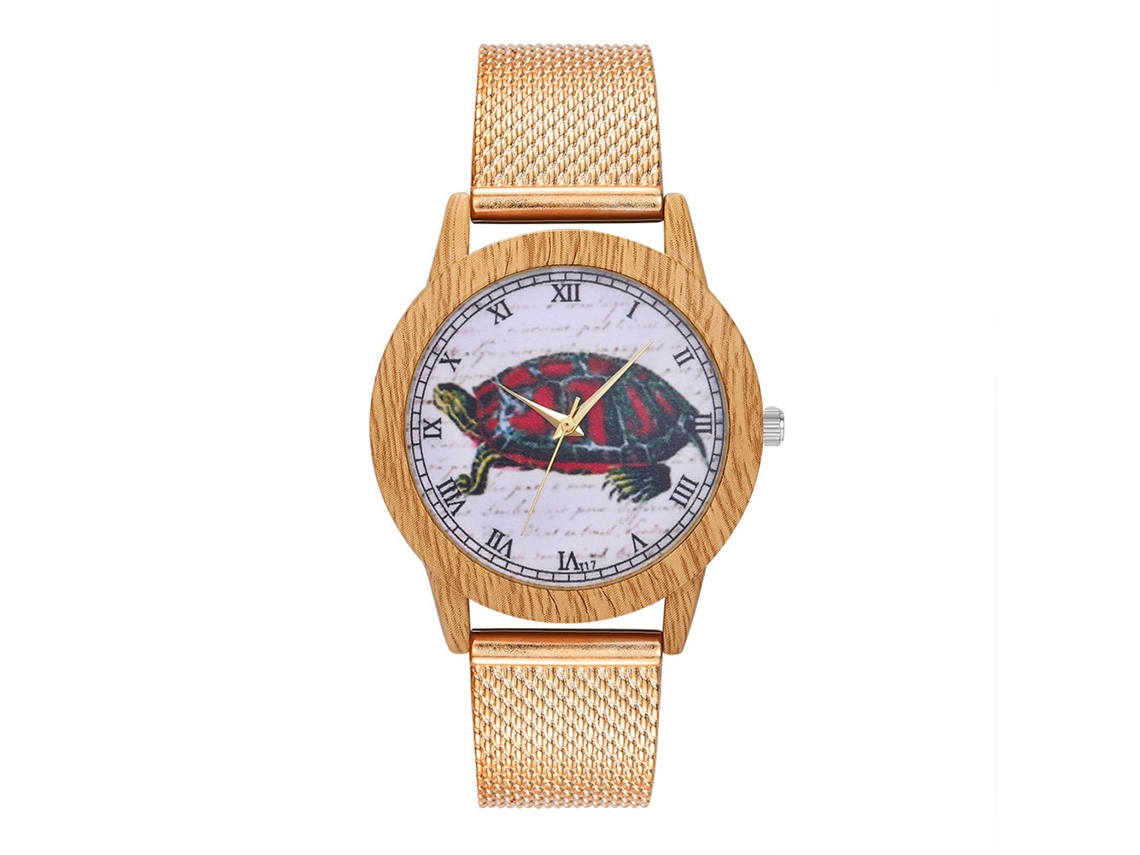 Reloj De Cuarzo Unisex Con Correa De Malla Para Hombres Y Mujeres T17-f3 (oro Rosa)