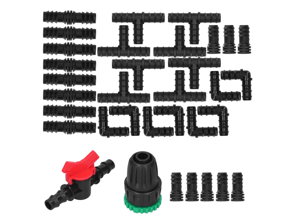 Kit De Riego Por Goteo De 34 Piezas Con Adaptador Para Grifo De 1/2" Y Accesorios De Jardín.