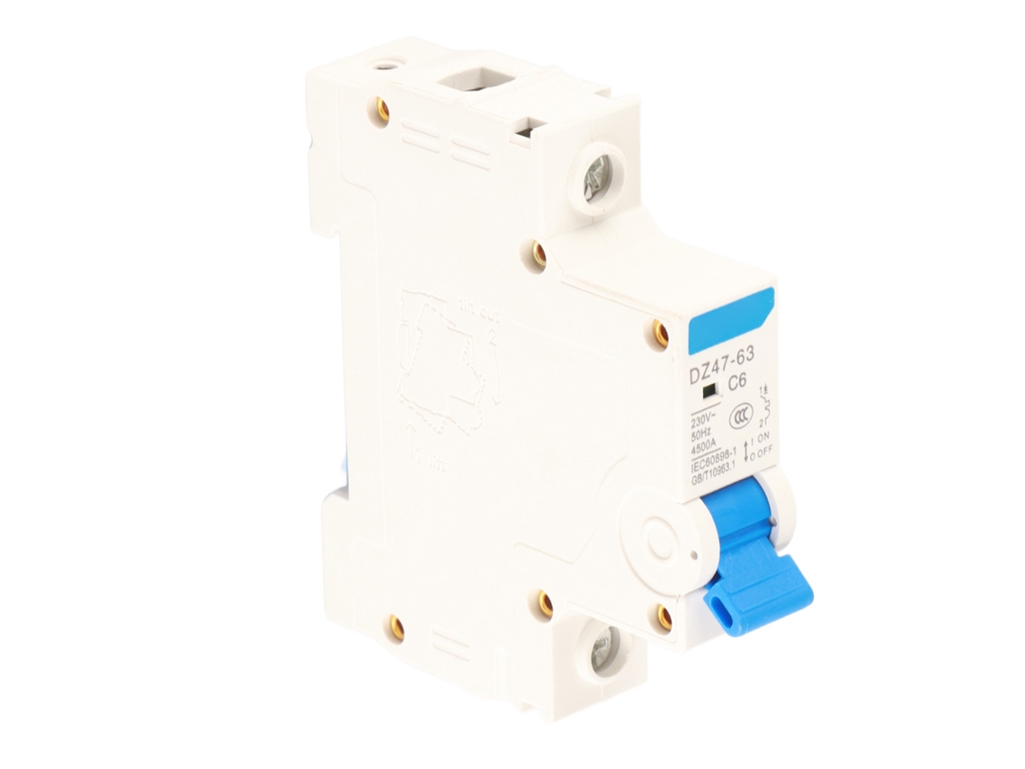 Disyuntor Miniatura Dz47-63 1p 230v 6a Para Sistemas De Generación De Energía Pequeños.