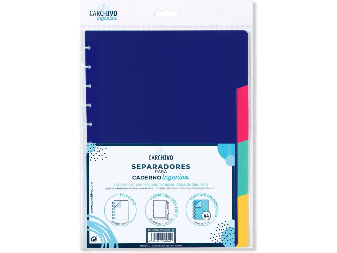 Separadores INGENIOX P/Cuaderno Pp Intense (A4 - Pautado)