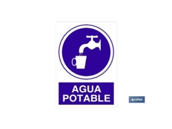 Señal adhesiva 148x105mm agua potable
