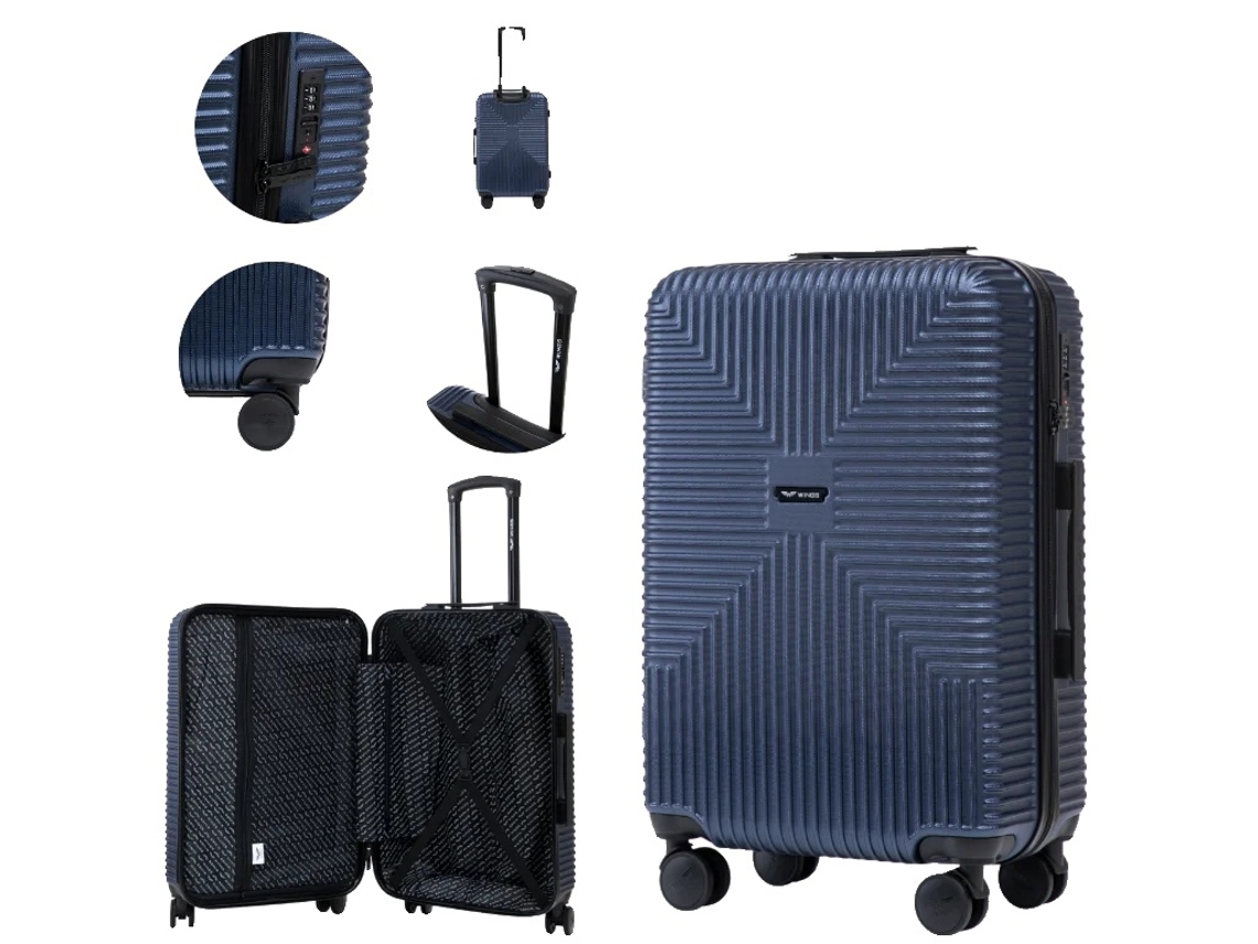 Maleta, material ecológico, cerradura TSA, azul