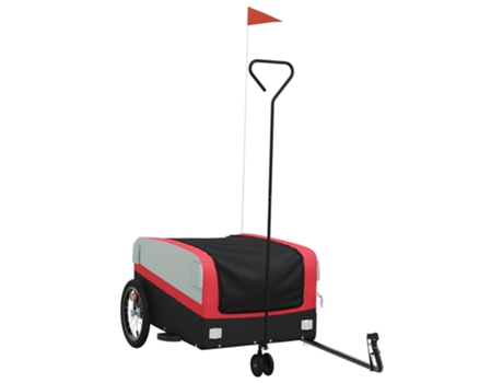 Remolque para bicicleta hierro VIDAXL negro y rojo (45 kg)