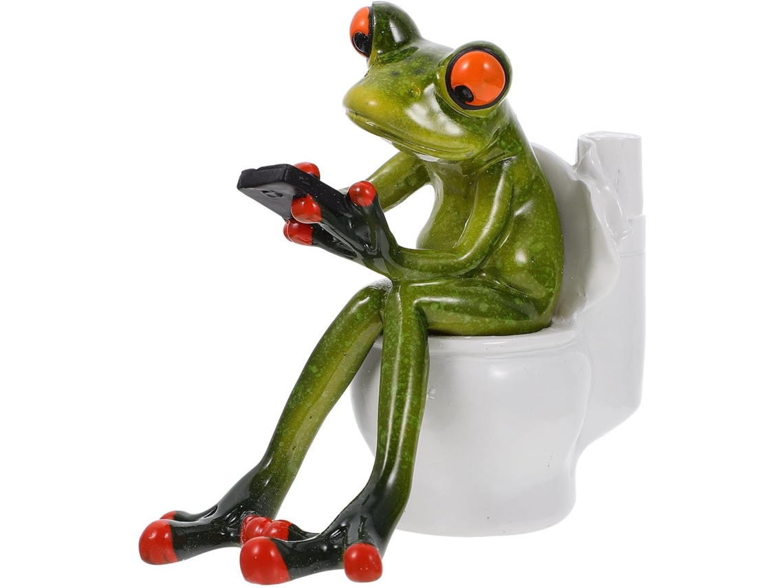 Figura Decorativa De Rana De Resina Hecha A Mano Para Oficina Y Hogar, Portalápices De Original