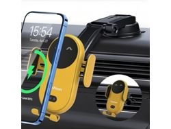 Cargador Inalámbrico Para Coche Con Ángulo Ajustable, Base Con Ventosa Y Clip Para La Rejilla De Ventilación, Compatible Con Iphone.