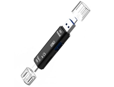 TYPE-C a TF USB2.0 Lector de tarjetas multifunción USB OTG tipo-c All in One Hub Extension negro