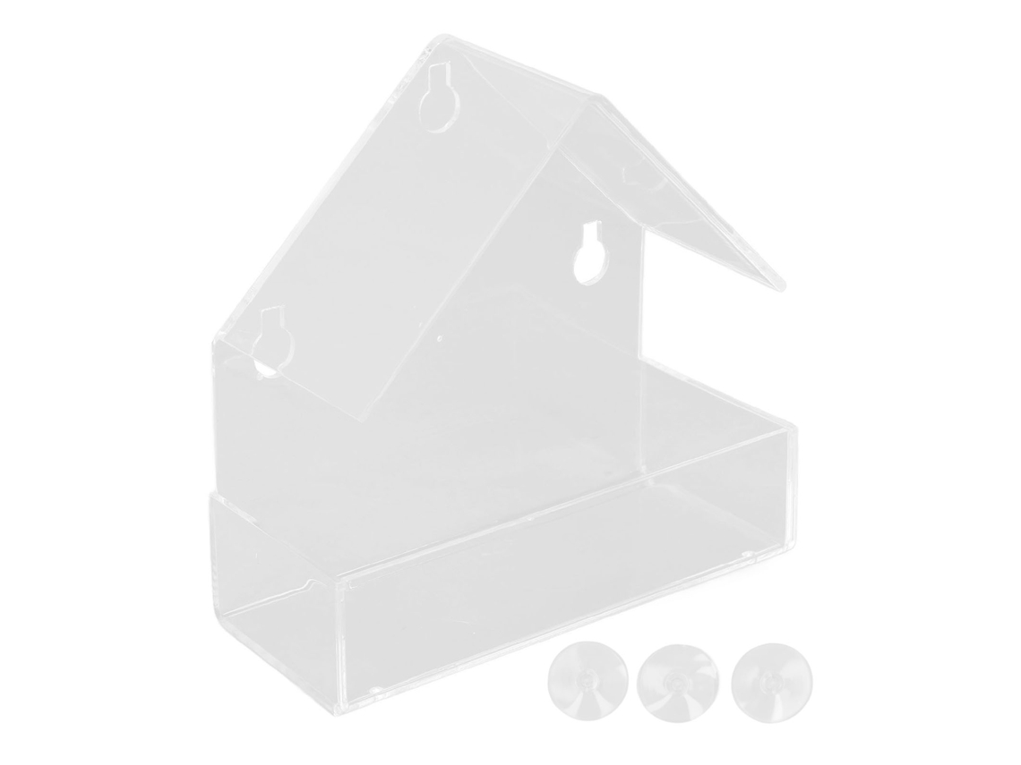 Comedero Para Pájaros De Ventana Con Ventosas Resistentes, Platillo Acrílico Extraíble, Para Jardín/hogar.